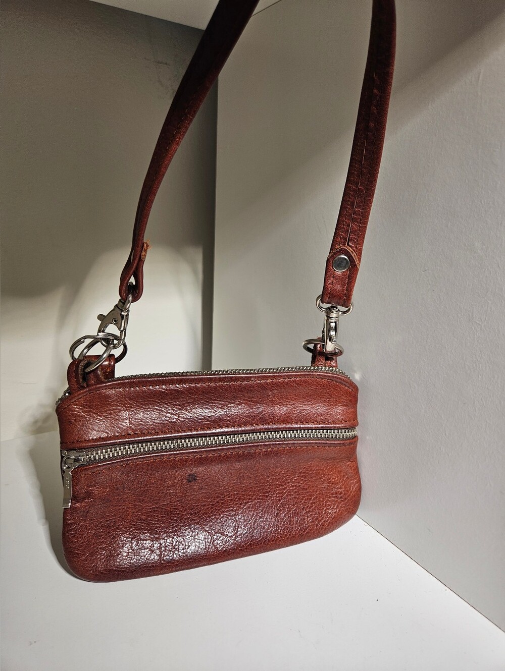 Classic Brown Leather Bag - Has A Spot As Shown